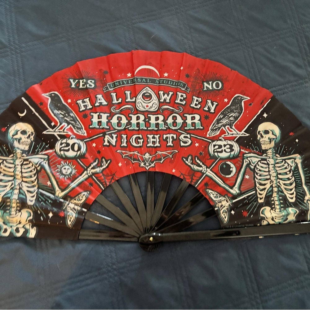 Universal Red and Black Halloween Skeleton Fan Decorations